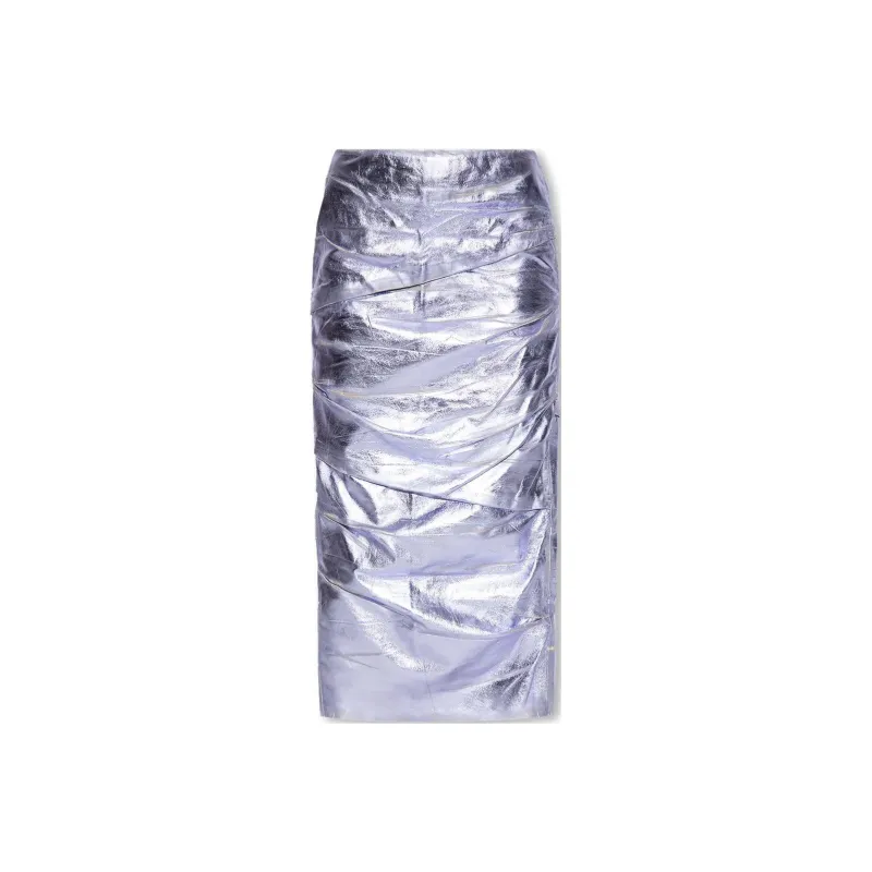 The Attico Ruched Detailed Midi Skirt-0