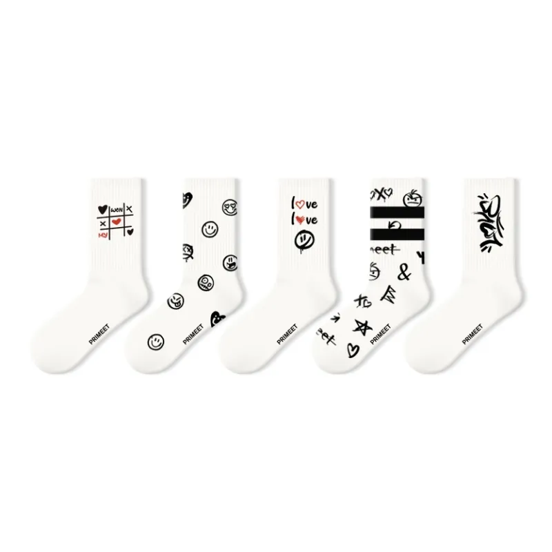 Primeet Mid Calf Socks Men's 5 Pack-16