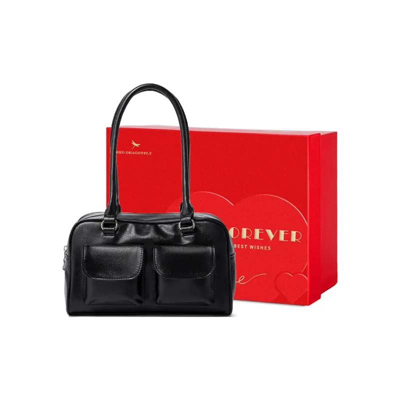 RED DRAGONFLY Pu Handbag Regular Women's Black/Coffee/Ecru-15