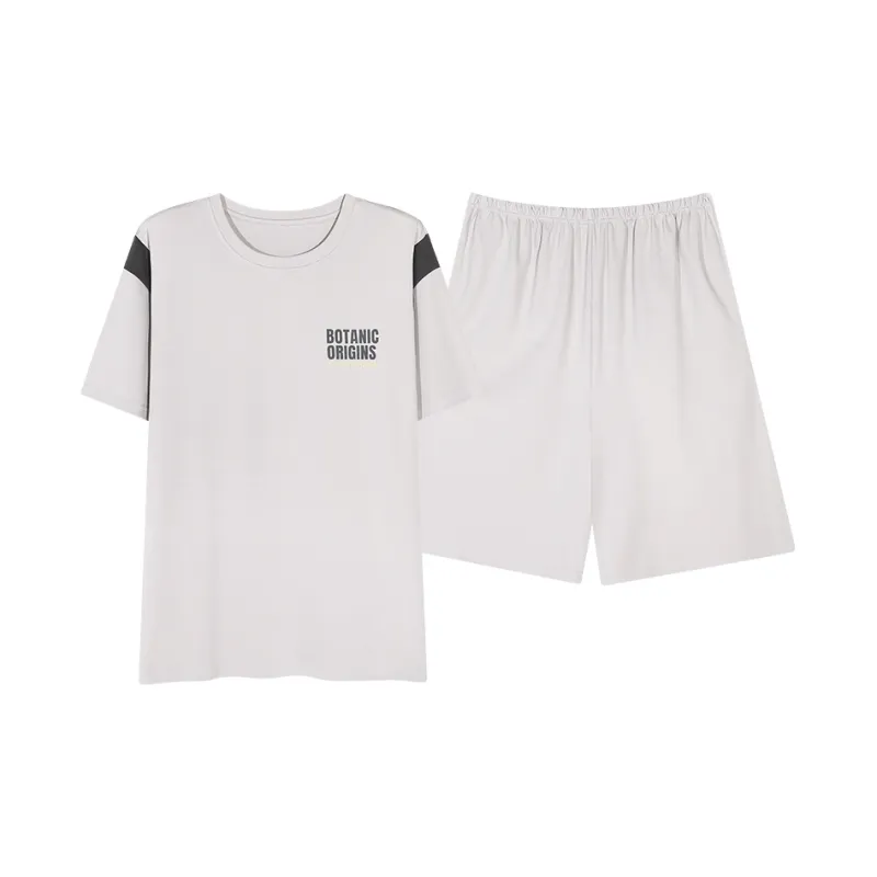 Floating Light Islands Pajama Set Men's Light Gray-0