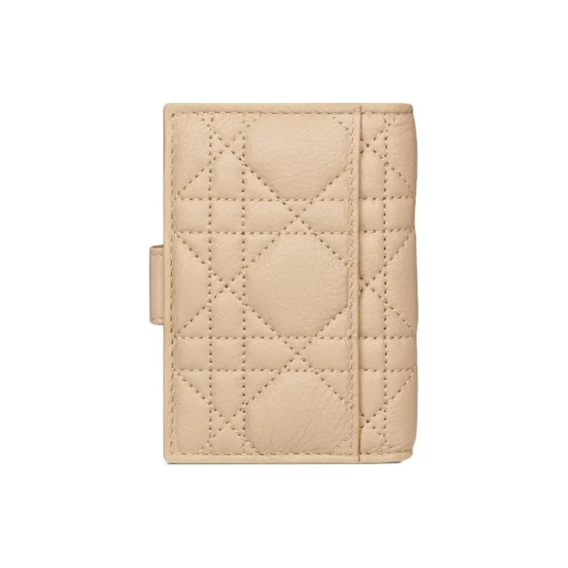 DIOR Caro Calfskin Card Holder Women's Pink Beige-2