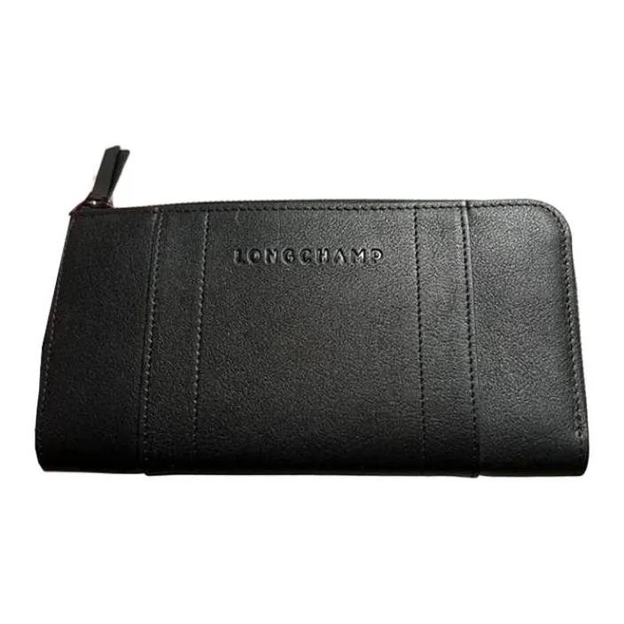 LONGCHAMP 3D Cow Leather Wallet Women's Black-0