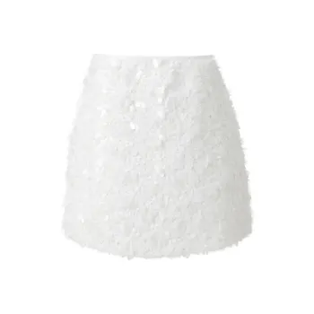 3COLOUR Casual Short Skirts Women's Pearl White