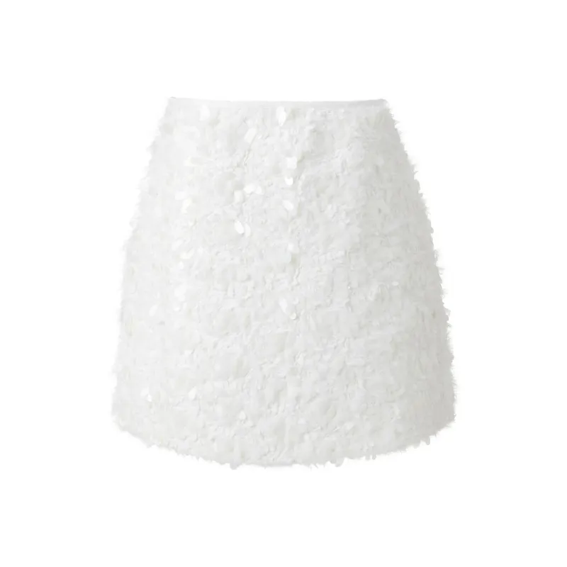 3COLOUR Casual Short Skirts Women's Pearl White-0