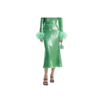 Self portrait Casual Long Skirts Women's Mint Green