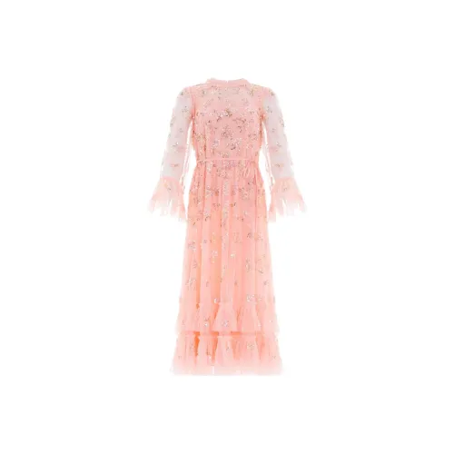 NEEDLE & THREAD Sequin Bloom Tulle Midi Dress