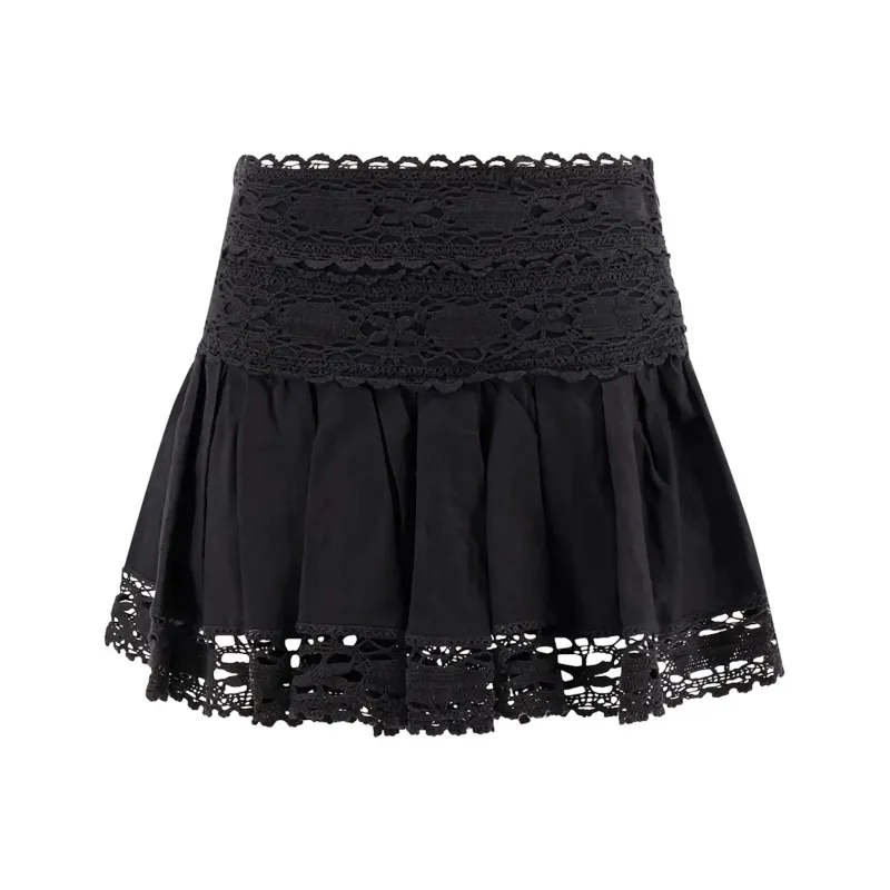 ISABEL MARANT ETOILE Violana Flared Mini Laced Skirt-0