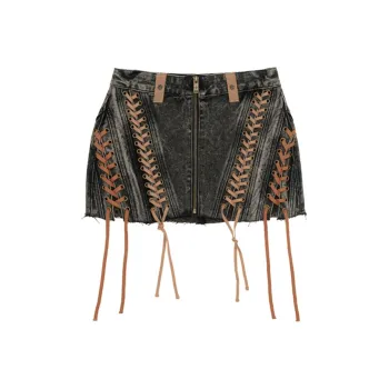 SMFK Denim Short Skirts Women's Nightfall Color