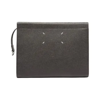 Maison Margiela Grain Leather Clutch Men's Black