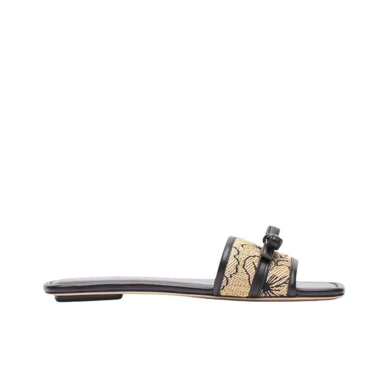 Stuart Weitzman/SW Felicity Slide Slippers Women's Beige Black-1