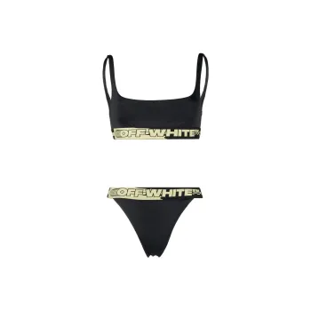 OFF WHITE Logo Band Bikini 'Black'