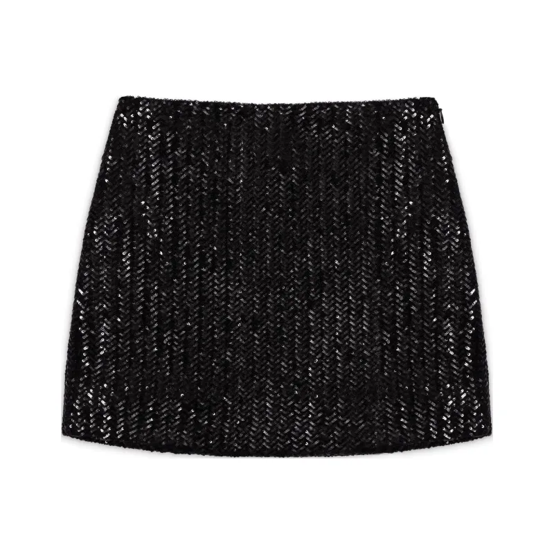 Anine Bing Tierra Sequin Embellished Mini Skirt-0