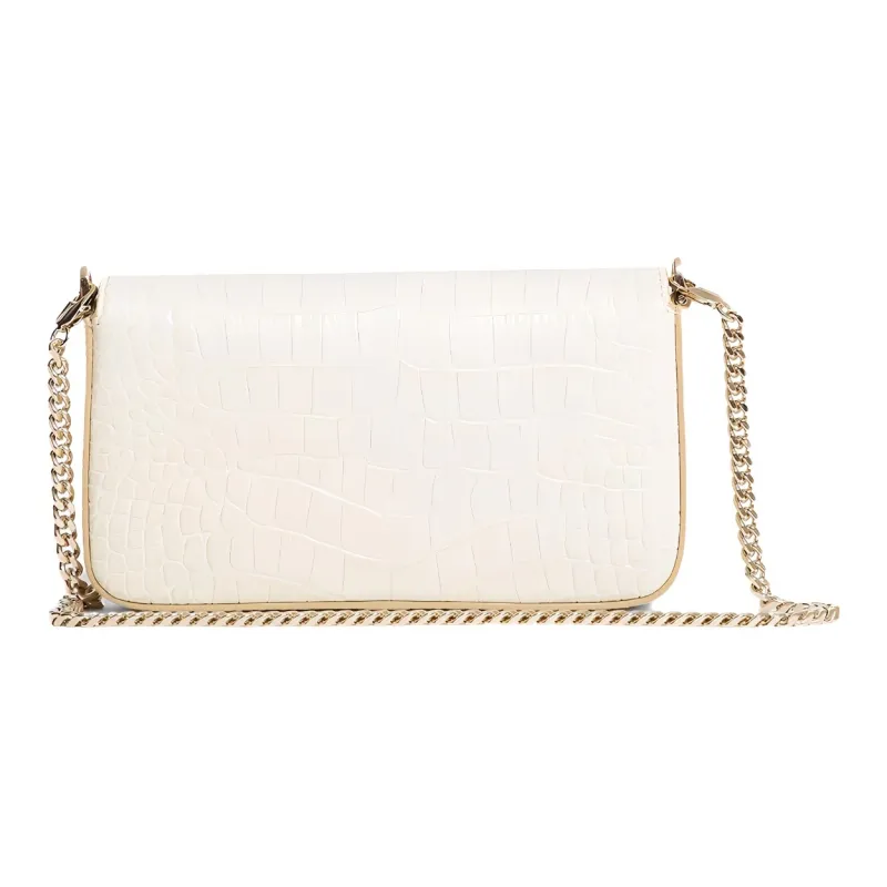 TF Cow Leather Shoulder Bag Women's White-2