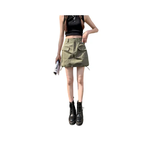 ZAZN Denim Short Skirts Women's Army Green