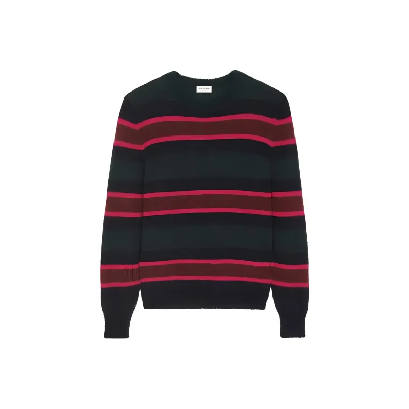 SAINT LAURENT Striped Long-Sleeved Jumper-0