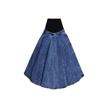 Alaia Denim-Panel Midi Skirt