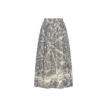 DIOR Mid-Length Pleated Skirt Casual Long Skirts Women's White