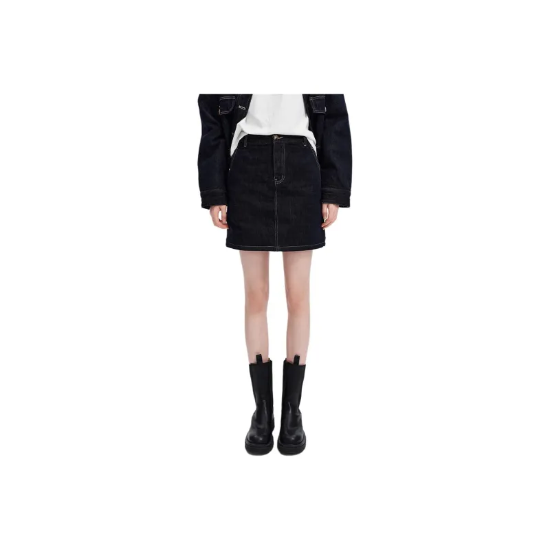 Self Who Casual Short Skirts Women's Dark Blue-0