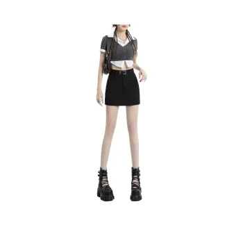 ZAVK Casual Short Skirts Women's Ink Black