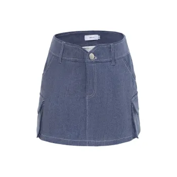 Barb Chill Denim Short Skirts Women's Navy Blue