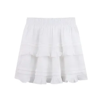 Vine Color Casual Short Skirts Women's White