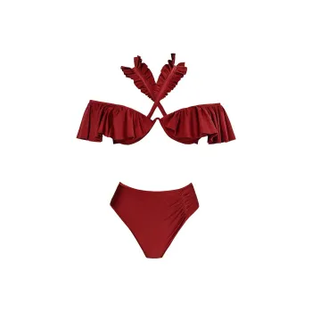 Victoria's Secret BFYNE Remi Swim Bottom / Wine Swimming Shorts Women's Red