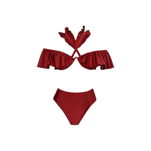 Victoria's Secret BFYNE Remi Swim Bottom / Wine Swimming Shorts Women's Red