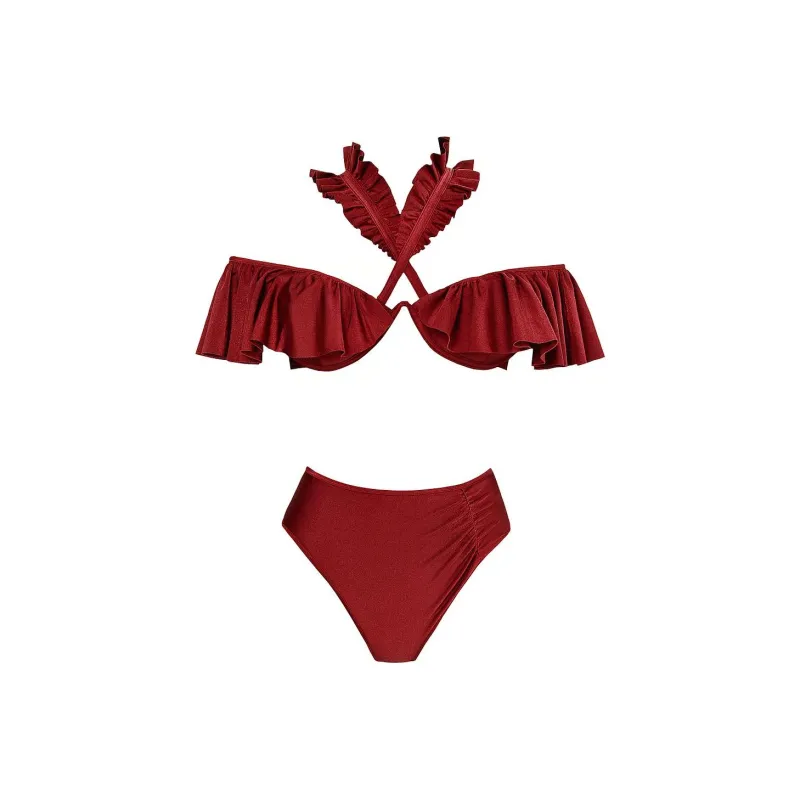 Victoria's Secret BFYNE Remi Swim Bottom / Wine Swimming Shorts Women's Red-0