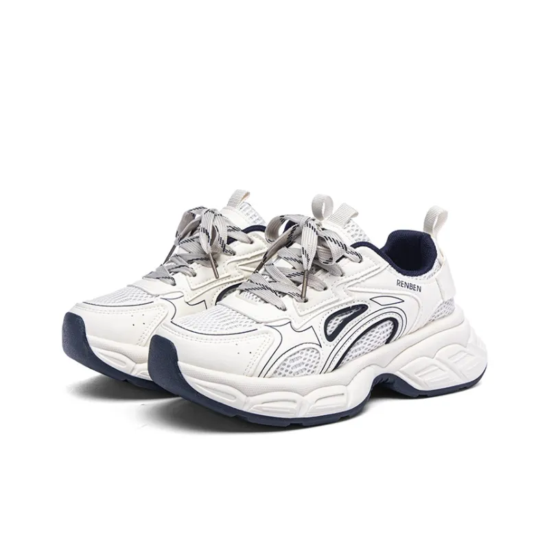 RENBEN Slip Resistant, Abrasion Resistant, Rebound Resistant Low Top Casual Shoes Women's White Blue-1