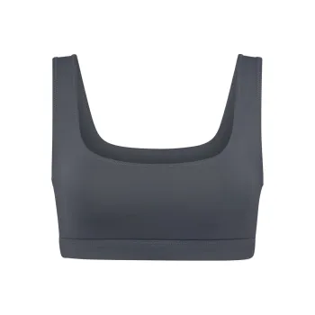 Skims Swim Tank Bikini Top Gunmetal
