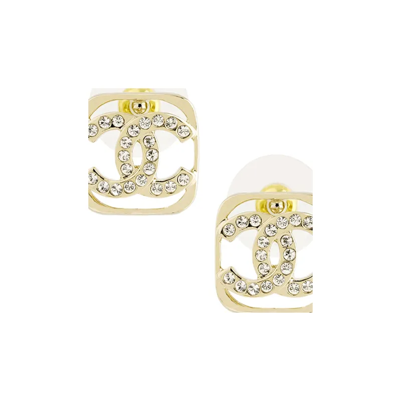 CHANEL Metal Stud Earrings Women's Gold-3