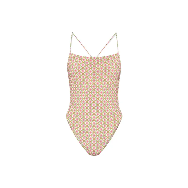 TORY BURCH Patterned Cross-strap Swimsuit-0