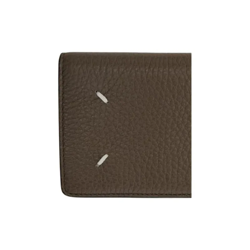Maison Margiela Grain Leather Card Holder Men's Taupe-3
