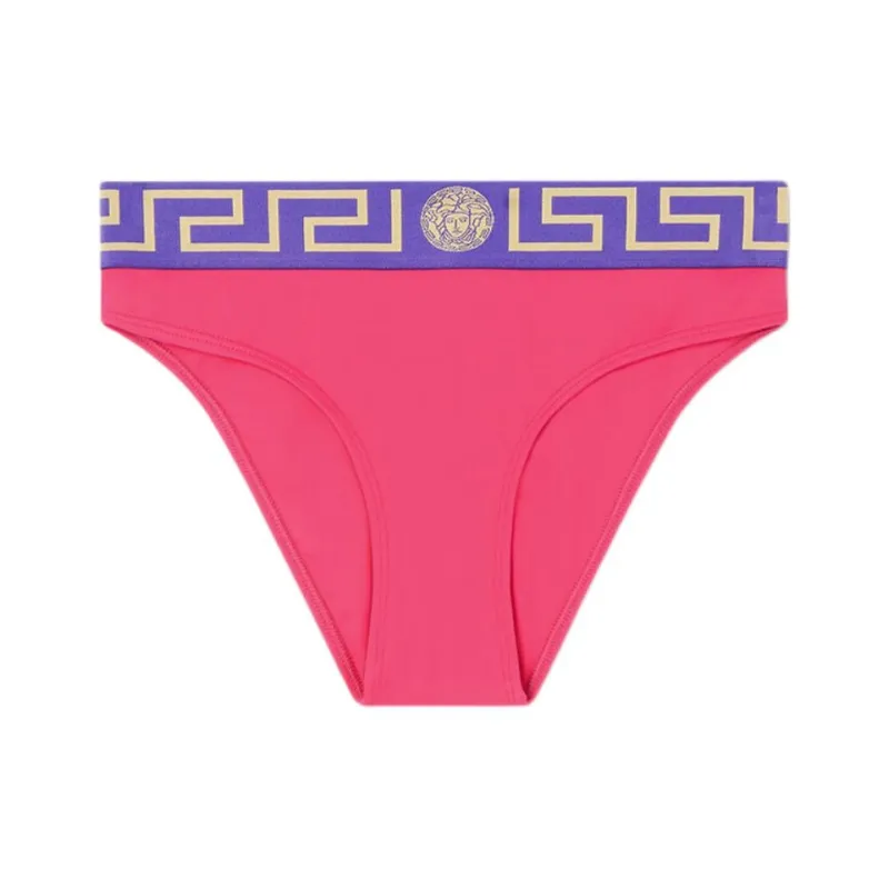 VERSACE Greca Border High Waist Bikini Bottoms 'Multicolor'-0