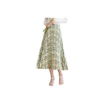 Mo Han Yi Mei Casual Long Skirts Women's Green