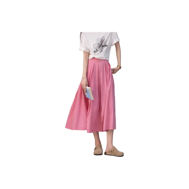 【dme】 Casual Long Skirts Women's Light Pink-0