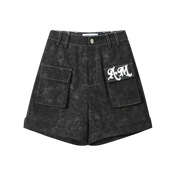ANDREA MARTIN Denim Shorts Women's Black-0