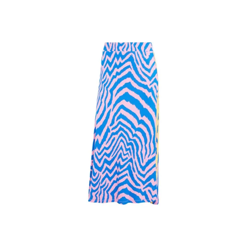 Adidas Originals x FARM RIO SS24 STRIPES MAXI SKIRT Casual Long Skirts Women's Pink-0