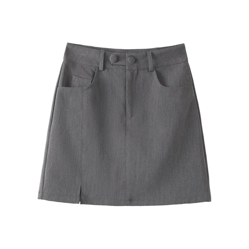 0571 Family Casual Short Skirts Women's Gray-0