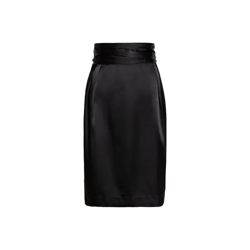 LIZZY Casual Long Skirts Women's Black-0