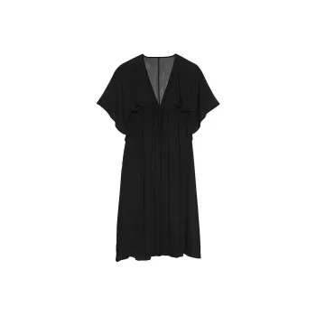 Victoria's Secret Style! Sheer Crinkle Caftan / Black One-piece Swimsuit Women's Black