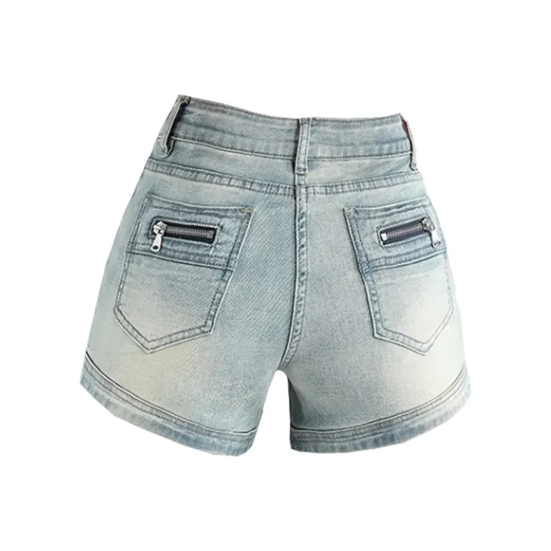 Concubine Zhu Denim Shorts Women's Black-8