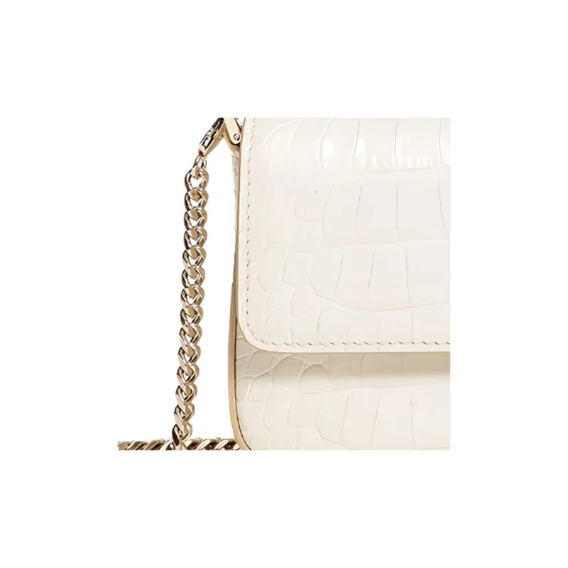 TF Cow Leather Shoulder Bag Women's White-4