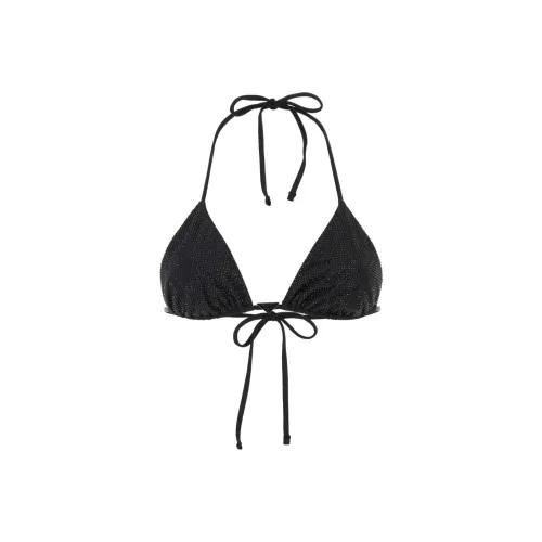 PRADA Logo plaque Rhinestone embellished Bikini Top