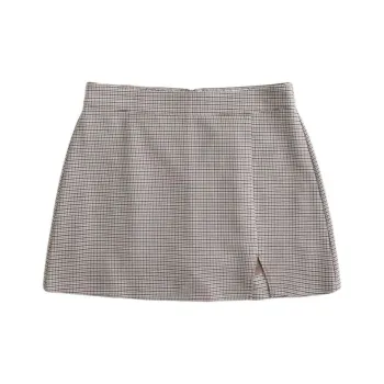 Hollister Casual Short Skirts Women's Light Brown Plaid