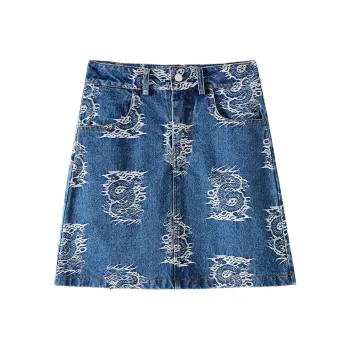 0571 Family Denim Short Skirts Women's Blue