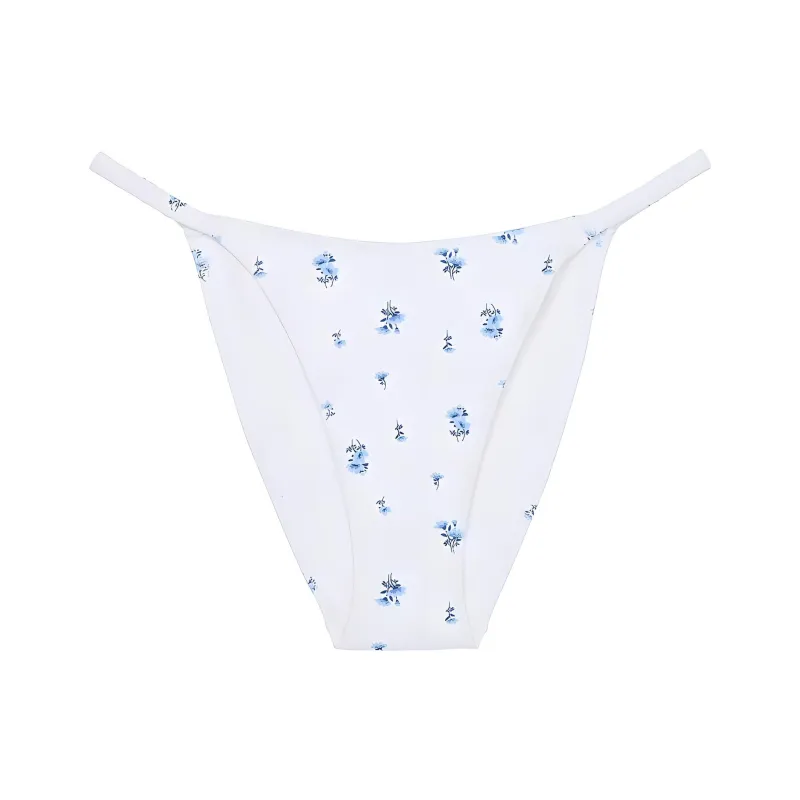 Victoria's Secret PINK SCRUNCHIE STRING BIKINI BOTTOM / OWF Swimming Shorts Women's Light White Floral-0