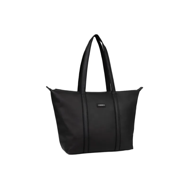 H HEXAGONA PARIS Polyurethane Tote Bag, Shopping Bag, Shoulder Bag Women's Black-1