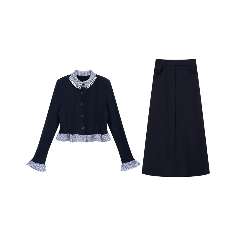 PZGE Skirt Set Women's Navy Blue-0