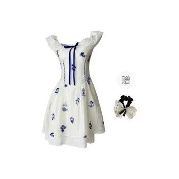 PAVEA Sleeveless Dresses Women's Apricot+Hair Tie Comes With